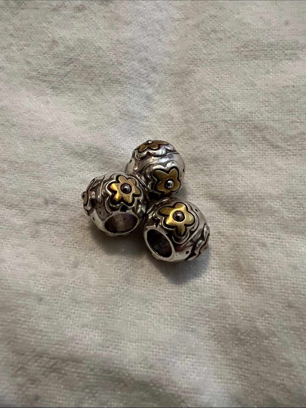Brighton Sliver Floral Beads with Gold Accent